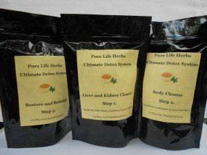 Purelife herbal detox body cleanse and liver cleanse tea bags3 step herbal detox