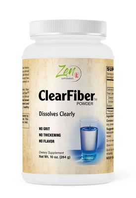Zen Supplements - Clearfiber - Supports a Healthy Gut Digestive Regularity, Feeds Good Bacteria, Ease Gas a Complement for Probiotics 10 Oz-Powder