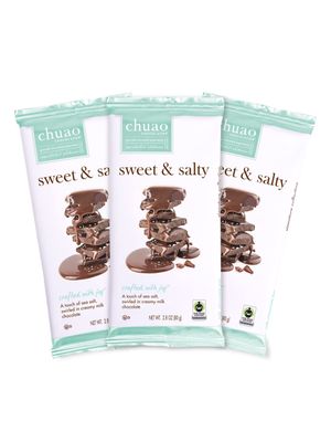 Chuao Chocolatier Sweet &amp; Salty Gourmet Chocolate Bars For Gift Baskets, Birthday, Thank You, Care Package 3 Pack, 2.8 oz Each