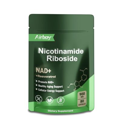 Airboy NAD Supplement with Nicotinamide Riboside Resveratrol Quercetin 900 mg, NMN Alternative for Men and Women Support Anti-Aging, Energy, Focus - 80 Capsules