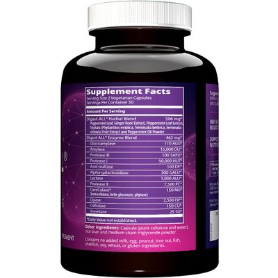 MRM Nutrition Digest-All Digestive Enzymes Improved Digestion and Absorption Lactase Amylase Lipase May Help with Bloating and Gas 100 Vegetarian Gluten-Free 50 Servings