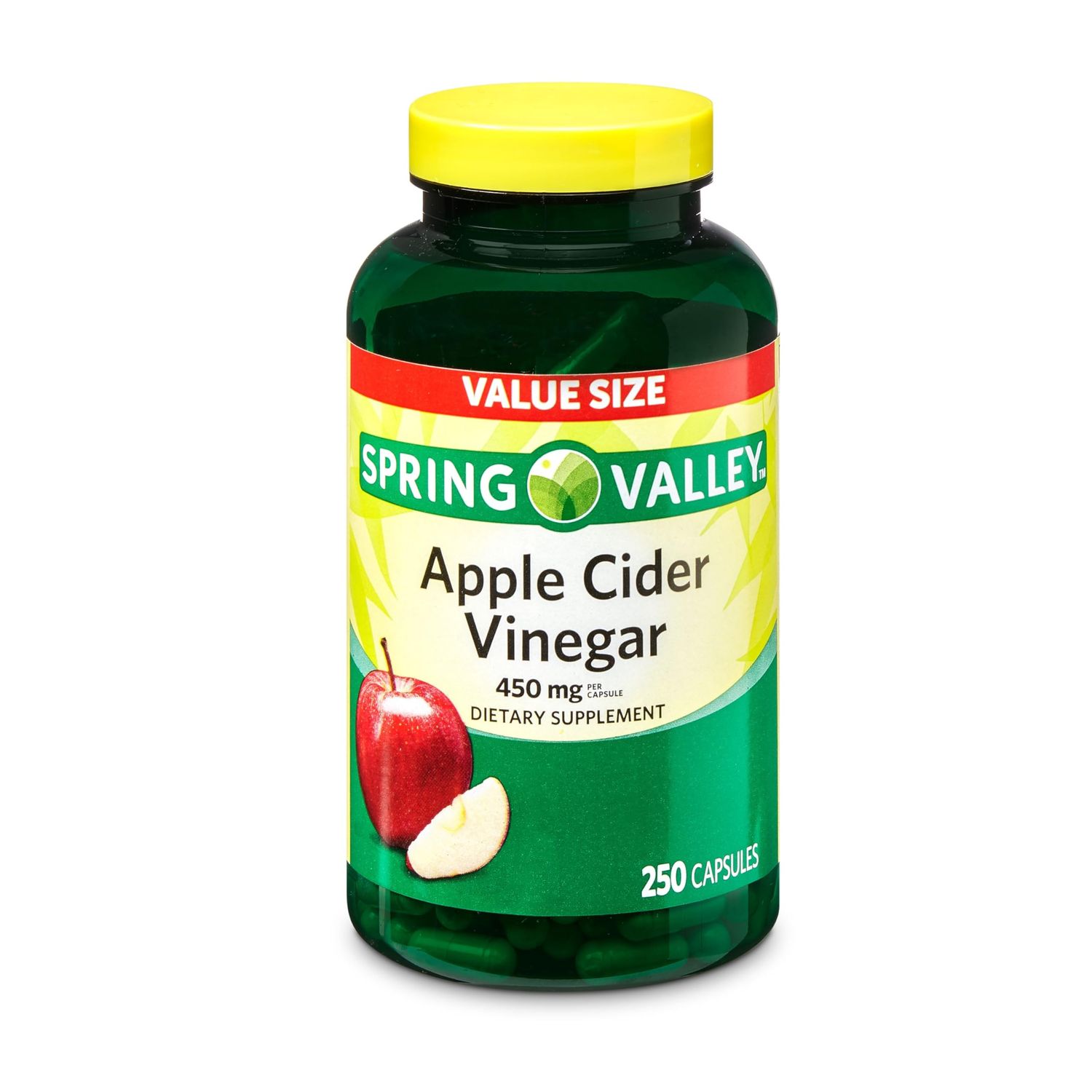 Apple Cider Vinegar Capsules 450 mg - ACV Supplement for Wellness, 250 Count - Apple Cider Vinegar Pills, Vinagre de Manzana Capsulas