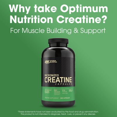 Optimum Nutrition Micronized Creatine Monohydrate Capsules, Keto Friendly, 2500mg, 300 Capsules Packaging May Vary