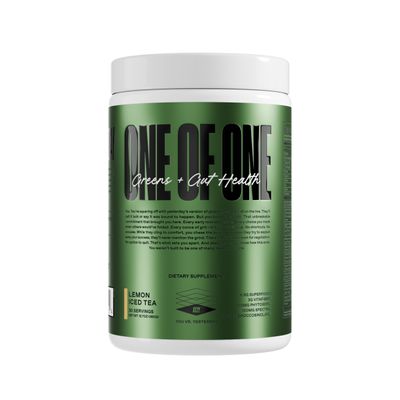 ONE OF ONE Greens Gut Health - Superfood Greens Powder with Prebiotics, Probiotics Digestive Enzymes for Gut Health, Immunity Energy, No Artificial Sweeteners - Lemon Iced Tea, 30 Serving