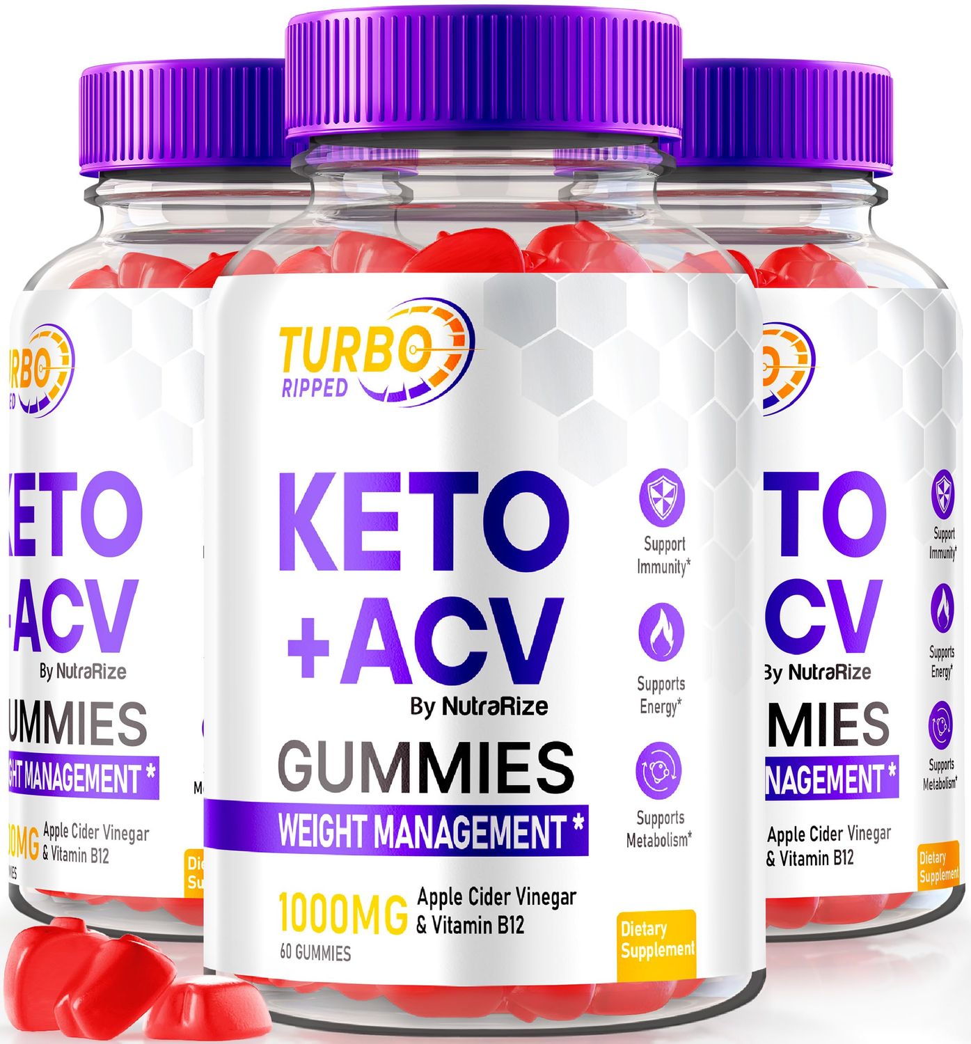 3 Pack Turbo Ripped, Turbo Ripped Keto ACV Gummies, Official Weight Loss Gummies, Apple Cider Vinegar 1000MG, All Natural ACV Gummy, Premium Formula, TurboRipped Gomitas Reviews 180 Gummies