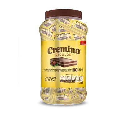 Cremino Bicolor Chocolate Jar Hazelnut Milk Chocolate Flavored Bars Fine Taste 50 Total Bars 32 Ounce Pack of 1