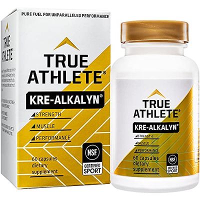 True Athlete Kre Alkalyn 1,500mg - Helps Build Muscle, Gain Strength Increase Performance, Buffered Creatine - NSF Certified for Sport 60 Capsules
