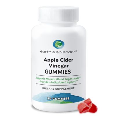 Earths Splendor Apple Cider Vinegar Gummies - 30 Count - Vegan, Non-GMO, Gluten-Free - Supports Digestive Health, Detox, Immune System Natural Energy - Delicious Fruity Flavor