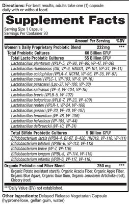 Vital Pro Naturals - Womens Daily Probiotic Plus Prebiotics 30 Capsules