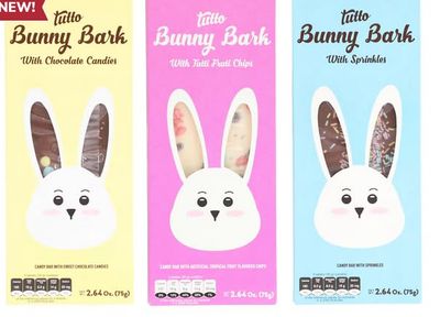 Easter Spring chocolate Bunny Bark chocolate bar 3 flavors chocolate sprinkles, chocolate candies. Party Favor Basket Stuffer Filler Hunt Gift Kids Boy Girl Teen Adult Home Office 3 chocolate bars