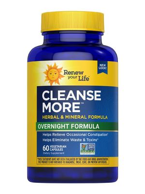 CleanseMore Overnight Formula Herbs Magnesium Gluten Free Non-GMO 60 Vegetarian Capsules