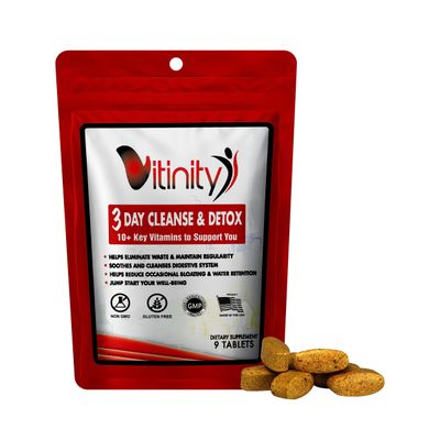 VITINITY 3 Day Detox - Natural Whole Body Detox Pills - Colon Cleanse for Digestive Health - Herbal Supplement for Weight, Bloating, Constipation Relief - Apple Cider Vinegar Cayenne Pepper 1