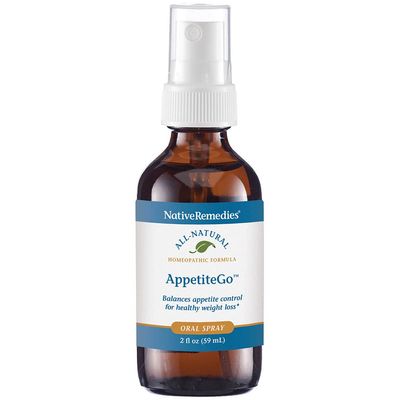 Native Remedies AppetiteGo Tonic - Natural Homeopathic Formula Temporarily Relieves Feelings of Hunger or an Empty Stomach - Reduces Desire for Stress Eating or Food Cravings - 59 mL