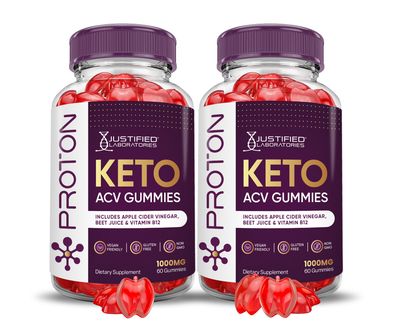 2 Pack Proton Protein Keto ACV Gummies Advanced Formula 1000MG Proton Keto Gummies Apple Cider Vinegar Boost Formulated with Pomegranate Beet Juice Powder B12 Vegan Non GMO 120 Gummys