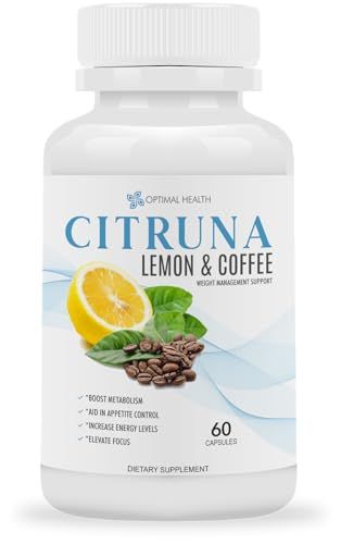 Citruna Lemon and Coffee Fat Burner - for Men and Women - Burn Fat, Boost Metabolism, Increase Energy Levels, Aid in Appetite Control, Elevate Focus - 60 Capsules