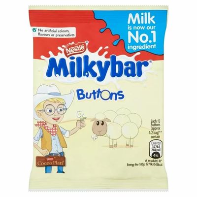 Nestle Milkybar White Chocolate Buttons Single - Pack of 6 by Milkybar