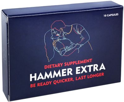 GLADTON Hammer Extra Herbal Supplement for Men. Horny Goat Weed, Tongkat Ali, Ginseng Maca Root for Energy, Stamina Endurance. Fast Acting Male Performance Enhancing Pill - 10 Capsules