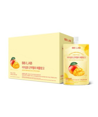 BB LAB Dietary Fiber Konjac Jelly, Apple Mango 10 Packs52.9 oz - 5g Fiber, Low-Calorie, Low Sugar 1g, Healthy Korean Snack, Vegan, Gluten-Free, Fiber-Rich Jelly Drink