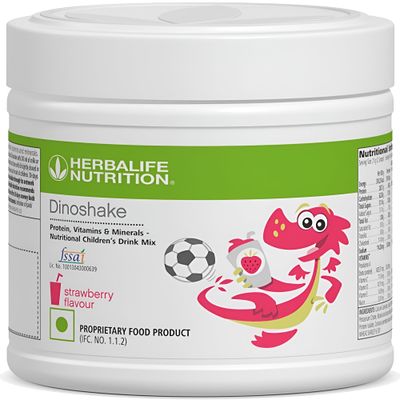 Herbalife Dinoshake Strawberry Flavor - 200 Grams Packed with Proteins, Vitamins, Minerals Fun Nutritional Children Drink Mix Picky Eaters Delight Boost Health Today!