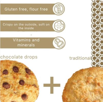 Dreams Large Cookies - 2 Boxes 8 Cookies Total, 1 Box of Coconut with Chocolate Chip 1 Box of Plain Coconut, Gluten-Free, High Fiber, Guilt-Free, Wholesome Snack with an Artisanal Recipe 11.8oz 336g