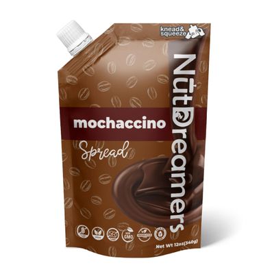Nut Dreamers Mocha Spread, Mocha Flavor Spread for Pancakes, Yogurt or Smoothies, Mocha Chocolate Spread, Keto-Friendly, Vegan, Gluten-Free, Non-GMO, Sugar-Free, 12oz