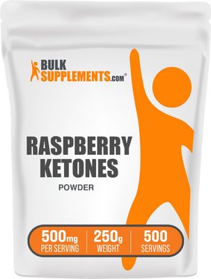 BulkSupplements.com Raspberry Ketones Powder - Raspberry Ketones Supplement, Antioxidant Source - for Energy Support, Gluten Free, 500mg per Serving, 250g 8.8 oz Pack of 1