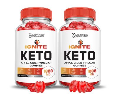 2 Pack Ignite Keto ACV Gummies Advanced 1000MG Ignite Keto Gummies Formula Apple Cider Vinegar Formulated with Pomegranate Beet Juice Powder B12 Vegan Non GMO 120 Gummys