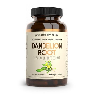 Primal Health Foods Organic Dandelion Root 1000 mg Digestive Support, Cleansing and Detox Vegetarian, Non-GMO