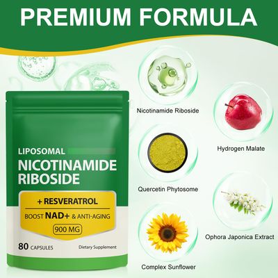 NAD Supplement with Nicotinamide Riboside - Resveratrol,Liposomal Nicotinamide Riboside,Quercetin - High Purity NAD Supplement for Anti-Aging, Focus, Energy 160 Capsules 2 Bag