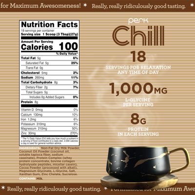 Perk Chill Dutch Hot Cocoa Flavored Drink Mix 18 Servings - Soy Free Peanut Free