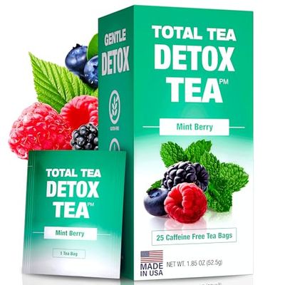 Total Tea Slimming Detox Tea for a Healthy Weight Support - Caffeine Free - Herbal Tea with Chamomile, Hibiscus, Ginger Root for Colon Cleanse - Natural Mint Tea for Digestive Health 25-Pack Mint
