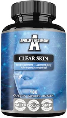 APOLLOS HEGEMONY Clear Skin - Vitamin B5 200mg Pantothenic Acid and Acetyl-L-Carnitine 70mg, 180 Vegan Capsules, 6 Months Supply, Anti-Acne, Enhanced Skin Health, Diet Supplement