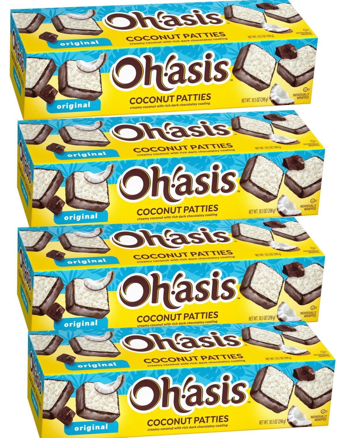 Coconut Patties, Chocolate, Oh Asis! Anastasia Coconut Patties Original, 4 count 10oz.