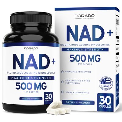 NAD Supplement 500mg of 95 Pure NAD Per Serving NMN Supplement, NAD Nicotinamide Riboside Support Third Party Tested, Vegan Safe, Non-GMO, No Fillers, Made in the USA - 30 Vegan Capsules