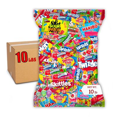 Bulk Candy Variety Pack - 10 lb Candy - Candy Bulk Individually Wrapped Candy- Halloween Candies - Trick Or Treat Candies - Pi ata Filler Stuffers - Pinata Candy Stuffers - Candy Party Favors