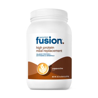 Bariatric Fusion Cappucino Meal Replacement 27g Protein Powder, 21 Serving Tub for Bariatric Surgery Patients Including Gastric Bypass and Sleeve Gastrectomy - No Gluten, Aspartame or Sugar