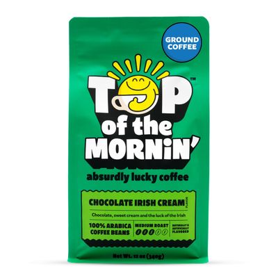 Top of the Mornin Ground Coffee by JackSepticEye, Ethically Sourced Specialty Grade Coffee with hints of Sweet Cream and Chocolate 12 Ounce, Chocolate Irish Cream