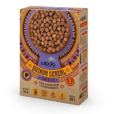 Wipala, Quinoa Cereal with Chocolate Panela, 7 oz bag - Organic, Vegan, Gluten Free, Non GMO, Healthy Cereal I Plant Based Protein