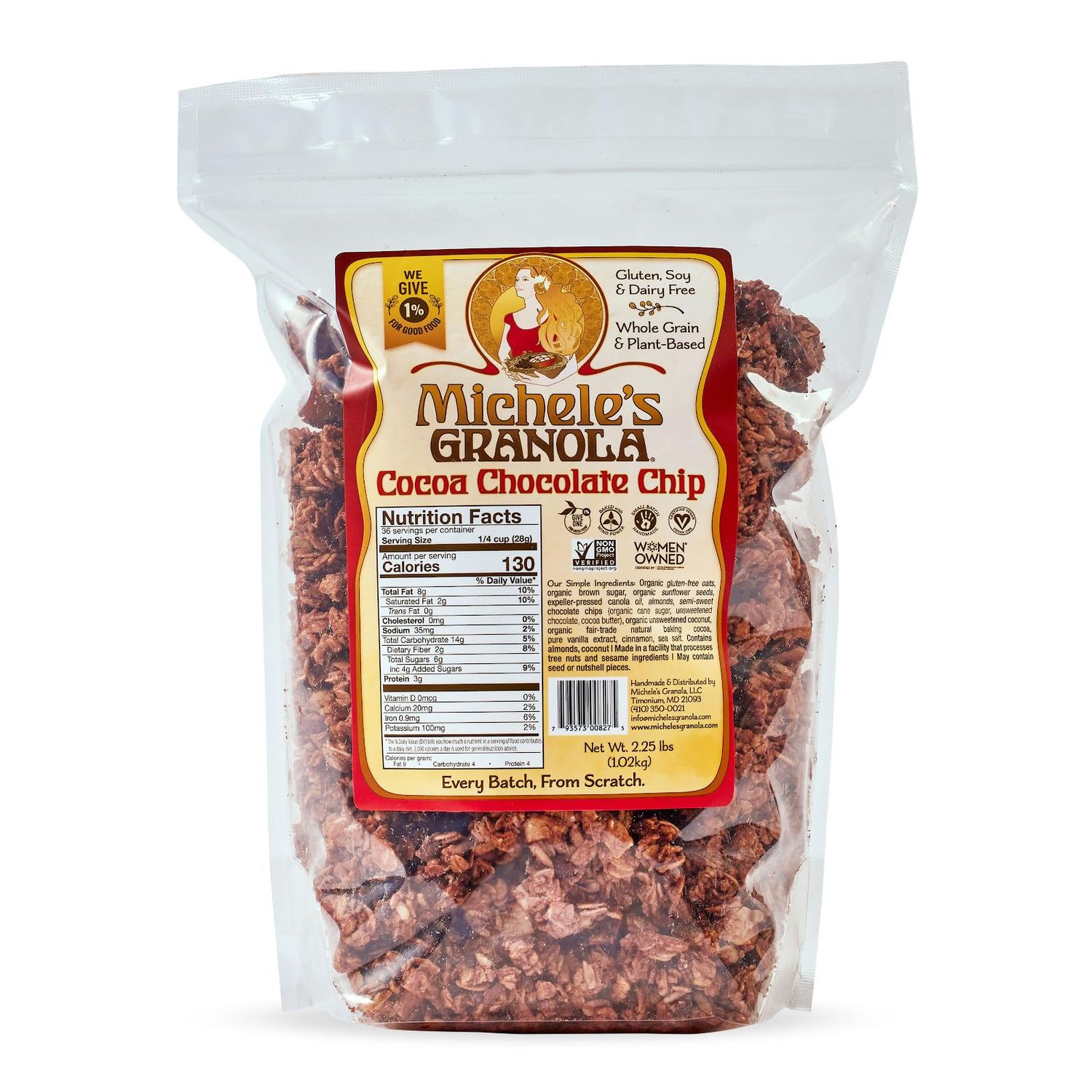 Micheles Granola Cocoa Chocolate Chip, Gluten-Free Non-GMO, 2.25 Pound Bulk Bag