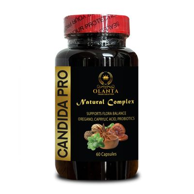 OLANTA TRADE SOLUTION Candida PRO Natural Complex - Oregano Oil, reishi Mushroom Capsules Organic, Candida Cleanse Detox for Women, arabinogalactan Immune - 1 Bottle 60 Capsules