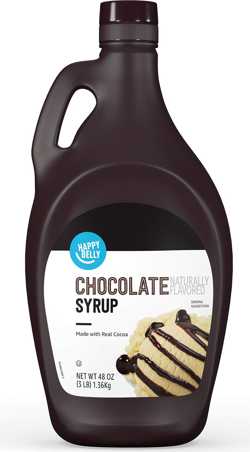 Amazon Brand - Happy Belly Chocolate Syrup, 48 oz, 3 Pound (Pack of 1)