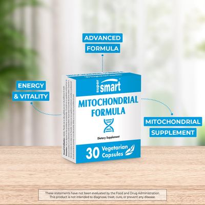 Supersmart - Mitochondrial Formula Advanced Formula - with PQQ, R-Lipoic Acid, Acetyl-L-Carnitine - Mitochondrial Supplement Non-GMO Gluten Free - 30 Vegetarian Capsules
