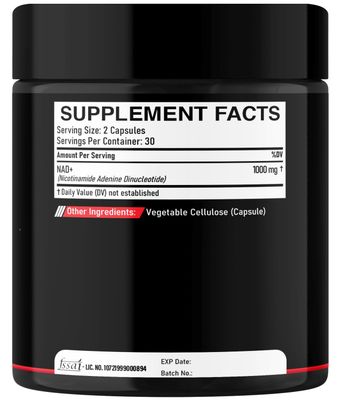 DEDICAD NAD Supplement 1000 mg - Pure NAD Supplement - Energy and DNA Repair, Aging Defense, Brain Function - 60 Capsules