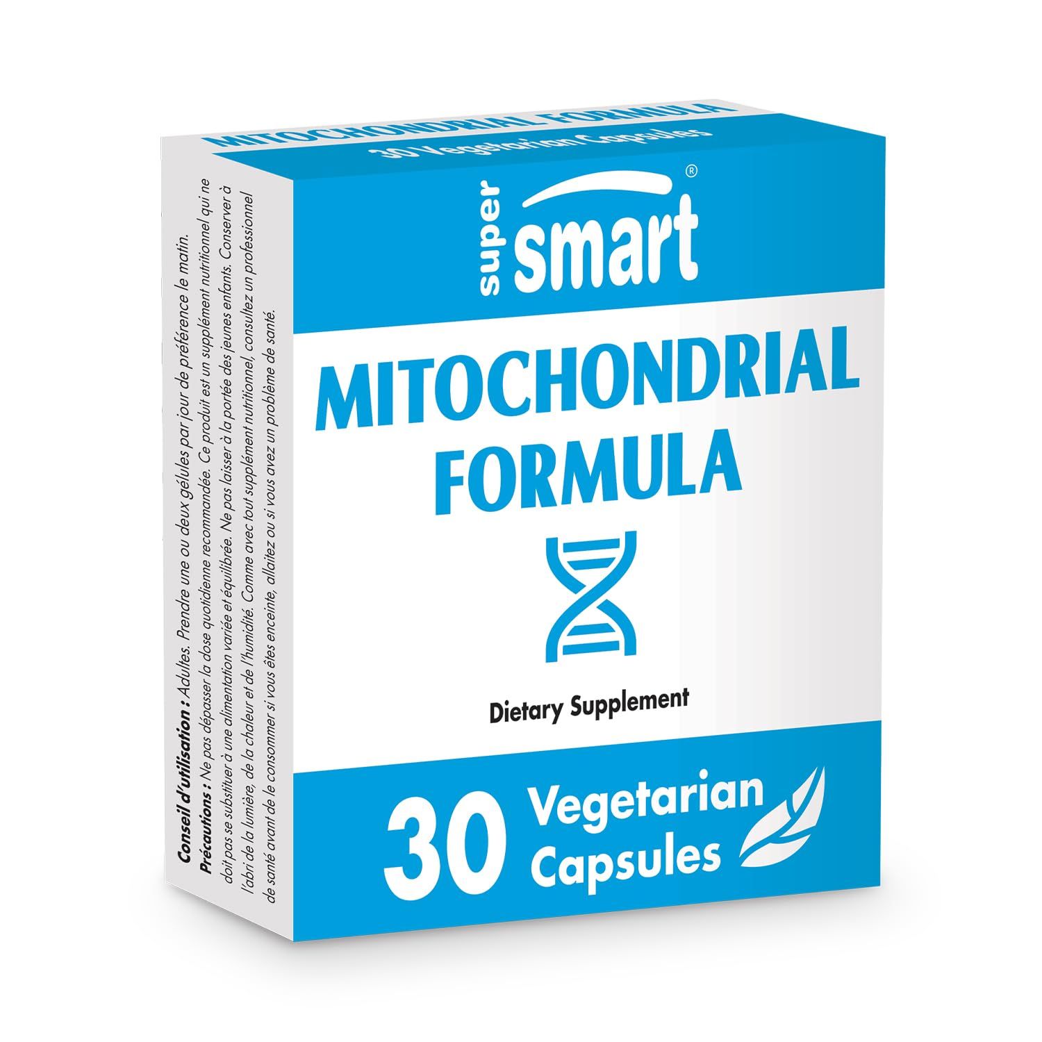 Supersmart - Mitochondrial Formula Advanced Formula - with PQQ, R-Lipoic Acid, Acetyl-L-Carnitine - Mitochondrial Supplement Non-GMO Gluten Free - 30 Vegetarian Capsules