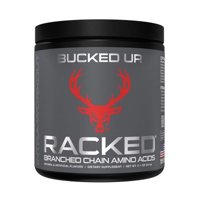 Bucked Up- BCAA RACKED Branch Chained Amino Acids L-Carnitine, Acetyl L-Carnitine, GBB Post Workout Recovery, Protein Synthesis, Lean Muscle BCAAs That You Can Feel! 30 Servings Blood Raz