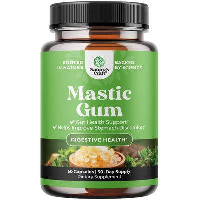 High Strength Mastic Gum Capsules - Herbal Digestion Supplement Providing Upset Stomach Relief for Adults - Vegan Non-GMO Gluten Free Made in US GMP Facility - Gentle Soothing 30 Servings