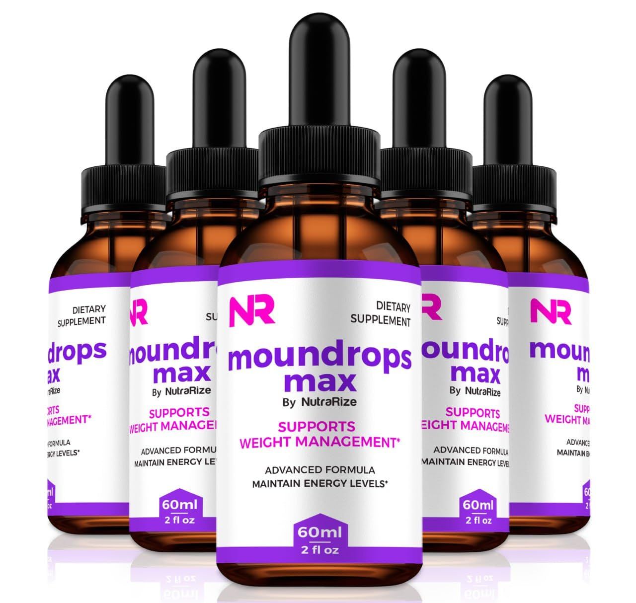 5 Pack Moundrops Max, Official MounDrops Max To Maintain Energy Levels and Fitness, All Natural Formula For Healthy Body Overall Well-Being, Moun drops Liquid Dropper, Gotas Review 150 Servings