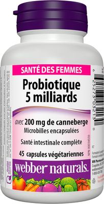 Webber Naturals Womens Multi Probiotic with Cranberry, 45 capsules