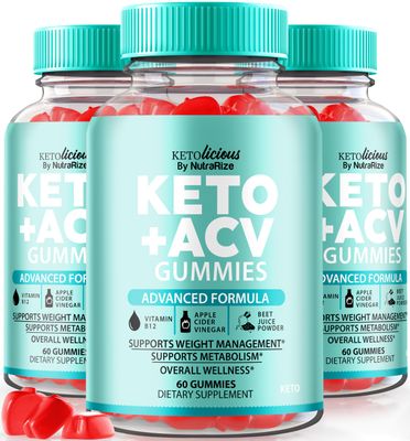 NutraRize Pack of 3 Ketolicious ACV Gummies, All Natural Apple Cider Vinegar, Premium KetoACV Formula, Gomitas Reviews 180 Gummies