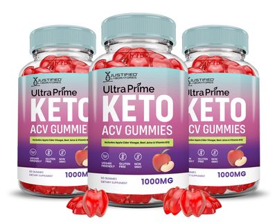 3 Pack Ultra Prime Keto ACV Gummies Advanced Formula 1000MG UltraPrime Keto Gummies Apple Cider Vinegar Formulated with Pomegranate Beet Juice Powder B12 Vegan Non GMO 180 Gummys